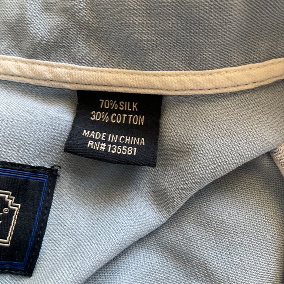 Nat Nast Button Blue 70%  Silk‎ 30% Cotton Camp Shirt Sz L Hawaiian geometric - Picture 4 of 16